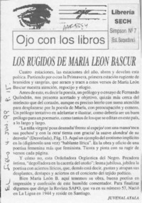 Los rugidos de María León Bascur  [artículo] Juvenal Ayala.