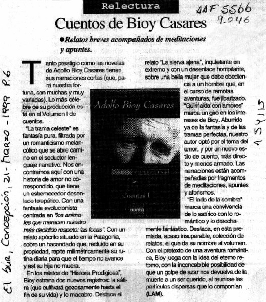 Cuentos de Bioy Casares  [artículo] LAM.