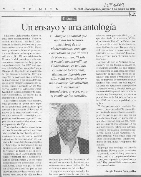 Un ensayo y una antología  [artículo] Sergio Ramón Fuentealba.