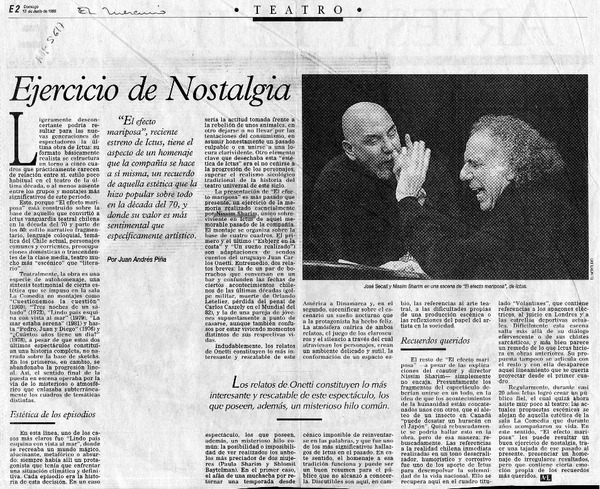 Ejercicio de nostalgia  [artículo] Juan Andrés Piña.