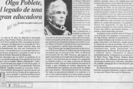 Olga Poblete, el legado de una gran educadora  [artículo] Jaime Gajardo Orellana.