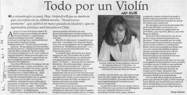 Todo por un violín  [artículo] Yenny Cáceres.