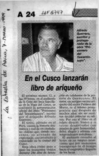 En el Cusco lanzarán libro de ariqueño  [artículo].