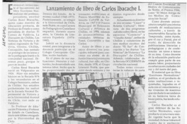 Lanzamiento de libro de Carlos Ibacache I.  [artículo] .