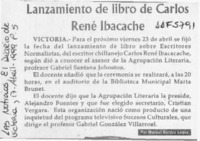 Lanzamiento de libro de Carlos René Ibacache