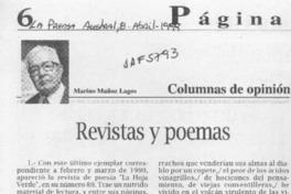 Revistas y poemas  [artículo] Marino Muñoz Lagos.