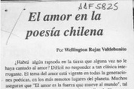 El amor en la poesía chilena  [artículo] Wellington Rojas Valdebenito.