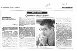 Queremos tanto a Bryce  [artículo] Javier Aspurúa.
