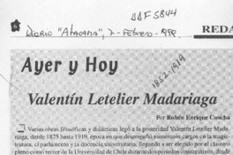Valentín Letelier Madariaga  [artículo] Rubén Enrique Concha.
