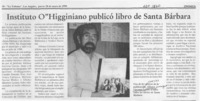 Instituto O'Higginiano publicó libro de Santa Bárbara  [artículo].