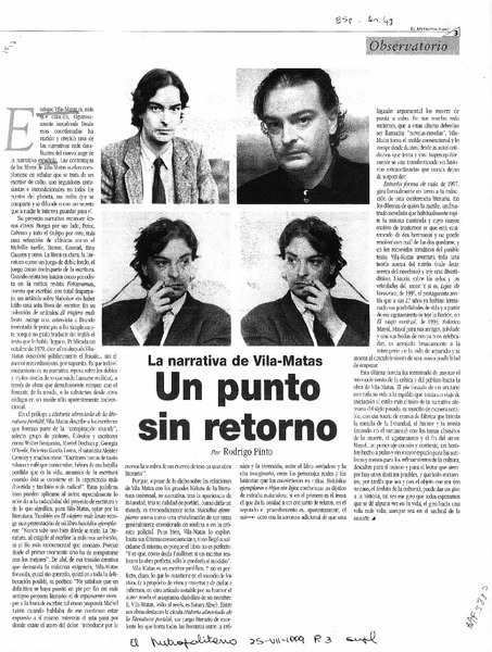 Un punto sin retorno  [artículo] Rodrigo Pinto.
