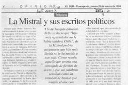 La Mistral y sus escritos políticos  [artículo] Sergio Ramón Fuentealba.
