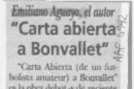"Carta abierta a Bonvallet"  [artículo].