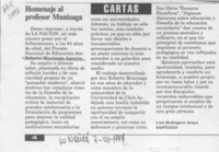 Homenaje al profesor Munizaga  [artículo] Luis Rodríguez Araya.