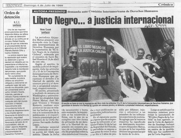 Libro negro -- a justicia internacional  [artículo] Héctor Cruzat.