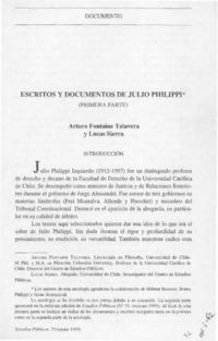 Escritos y documentos de Julio Philippi  [artículo] Arturo Fontaine Talavera [y] Lucas Sierra.