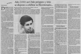 Año 2010: un Chile próspero y feliz se dispone a celebrar su bicentenario --