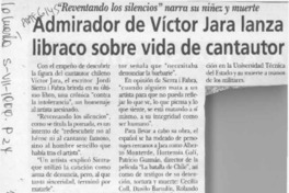 Admirador de Víctor Jara lanza libraco sobre vida de cantautor  [artículo].