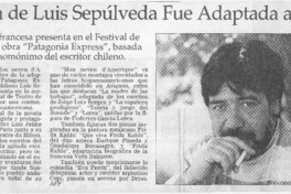 Novela de Luis Sepúlveda fue adaptada al teatro  [artículo].