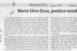 María Silva Ossa, poetisa notable  [artículo] Luis Merino Reyes.