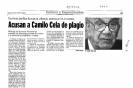 Acusan a Camilo Cela de plagio  [artículo] Andrés Gómez.