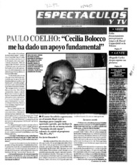Paulo Coelho, "Cecilia Bolocco me ha dado un apoyo fundamental"  [artículo].