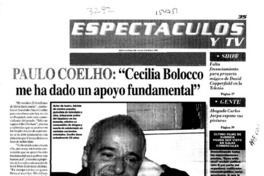 Paulo Coelho, "Cecilia Bolocco me ha dado un apoyo fundamental"  [artículo].