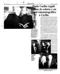 Paulo Coelho regaló lápices de colores y un papel cinematográfico a Cecilia  [artículo].