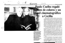 Paulo Coelho regaló lápices de colores y un papel cinematográfico a Cecilia  [artículo].