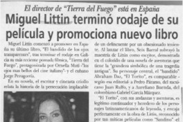 Miguel Littin terminó rodaje de su película y promociona nuevo libro  [artículo].