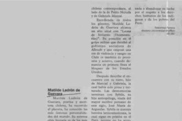 Matilde Ladrón de Guevara  [artículo] Teresinka Pereira.