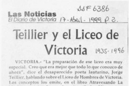 Teillier y el Liceo de Victoria  [artículo] Manuel Burgos Lagos.
