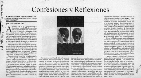 Confesiones y reflexiones  [artículo] Juan Andrés Piña.