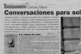 Conversaciones para solitarios  [artículo] Roberto Merino.