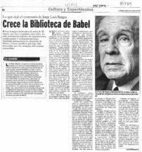 Crece la Biblioteca de Babel  [artículo] Carlos Maldonado R.