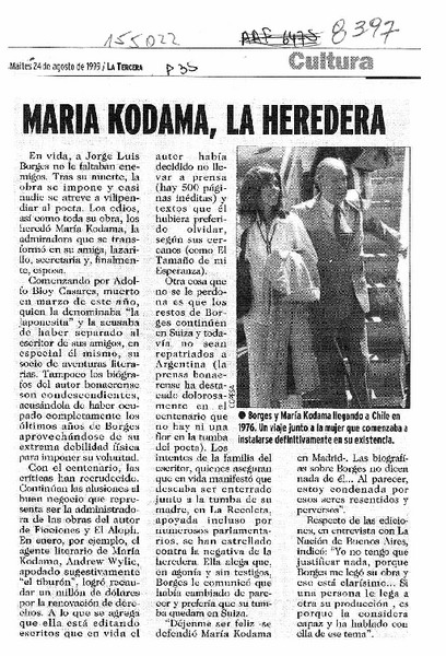 María Kodama, la heredera  [artículo].