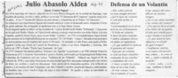 Julio Abasolo Aldea  [artículo] Oscar Castro Seguel.