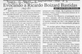 Evocando a Ricardo Boizard Bastidas  [artículo] José Arraño Acevedo.