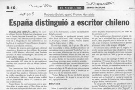 España distinguió a escritor chileno  [artículo].