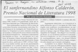 El sanfernandino Alfonso Calderón, Premio Nacional de Literatura 1998  [artículo] José Arraño Acevedo.