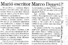 Murió escritor Marco Denevi  [artículo].