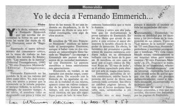 Yo le decía a Fernando Emmerich --  [artículo] Filebo.