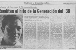 Reeditan el hito de la generación del 38  [artículo] Andrés Gómez.
