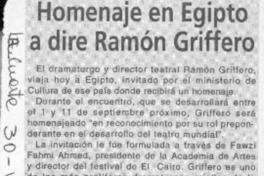 Homenaje en Egipto a dire Ramón Griffero  [artículo].