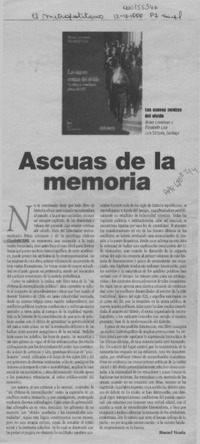 Ascuas de la memoria  [artículo] Manuel Vicuña.