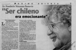 "Ser chileno era emocionante"  [artículo] Luis Alberto Ganderats.
