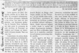 Poemario de Lucía Aguirre  [artículo] José Arraño Acevedo.