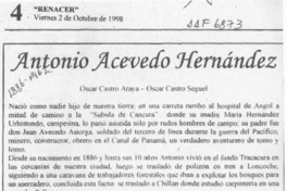 Antonio Acevedo Hernández  [artículo] Oscar Castro Araya.
