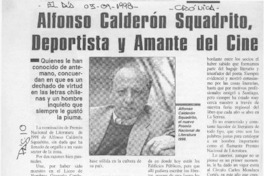 Alfonso Calderón Squadrito, deportista y amante del cine  [artículo] P. Salinas P.