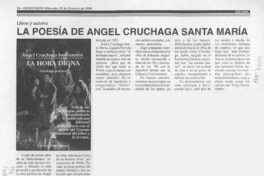 La Poesía de Angel Cruchaga Santa María  [artículo].